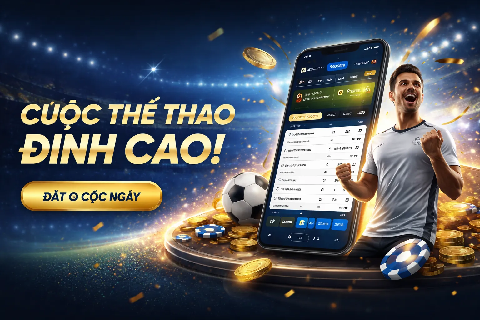 Sân vận động bóng đá với không khí sôi động của cá cược thể thao iWin